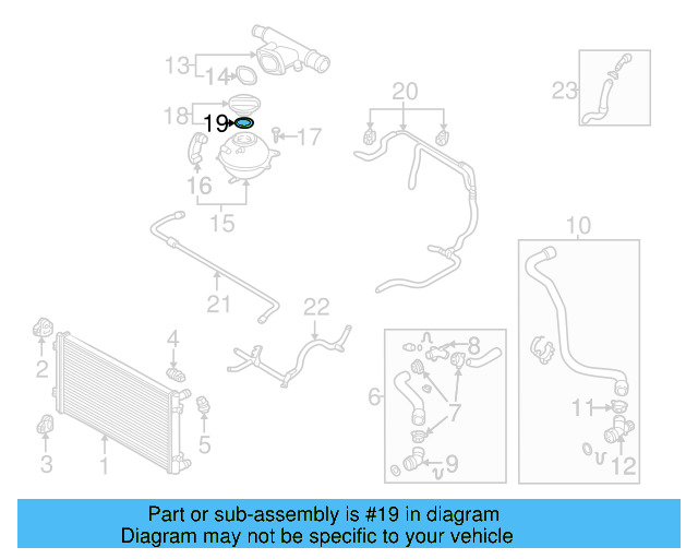 Reservoir Cap Seal 1H0-121-687-A - View 3