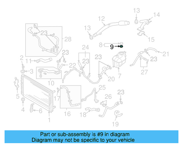 Reservoir Cap Seal 1H0-121-687-A - View 182