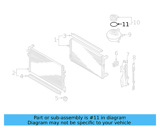 Reservoir Cap Seal 1H0-121-687-A - View 170