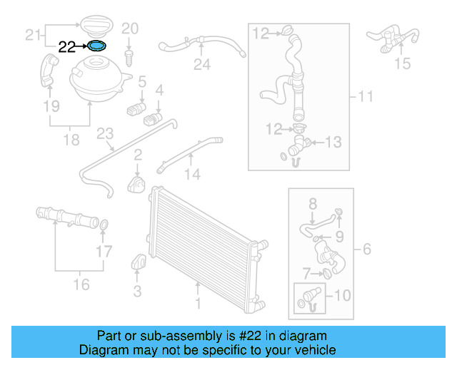 Reservoir Cap Seal 1H0-121-687-A - View 123