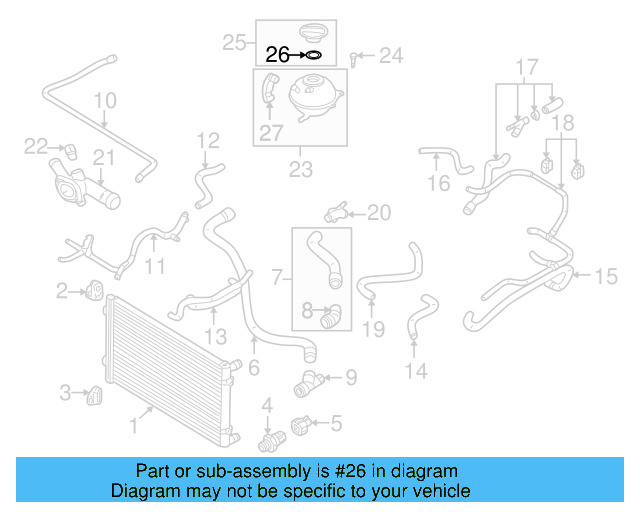 Reservoir Cap Seal 1H0-121-687-A - View 120