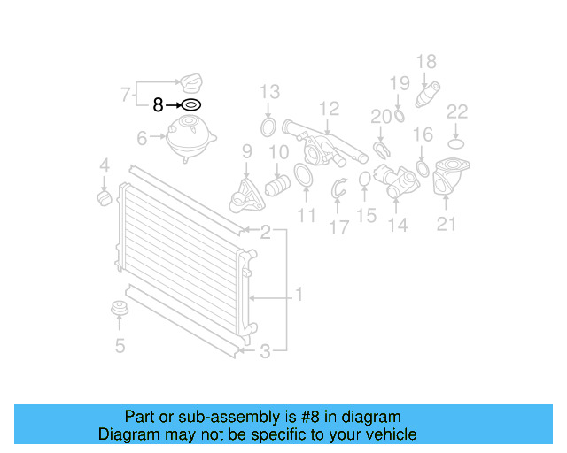 Reservoir Cap Seal 1H0-121-687-A - View 161