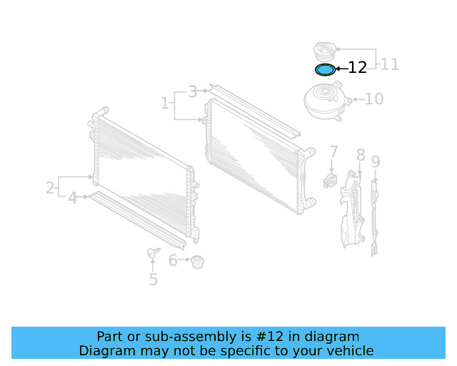 Reservoir Cap Seal 1H0-121-687-A - View 75
