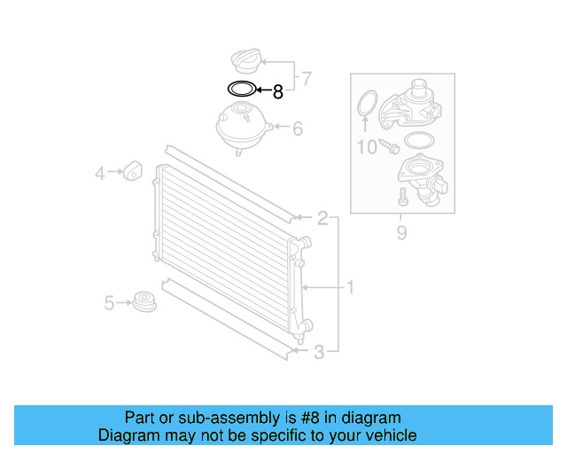 Reservoir Cap Seal 1H0-121-687-A - View 153
