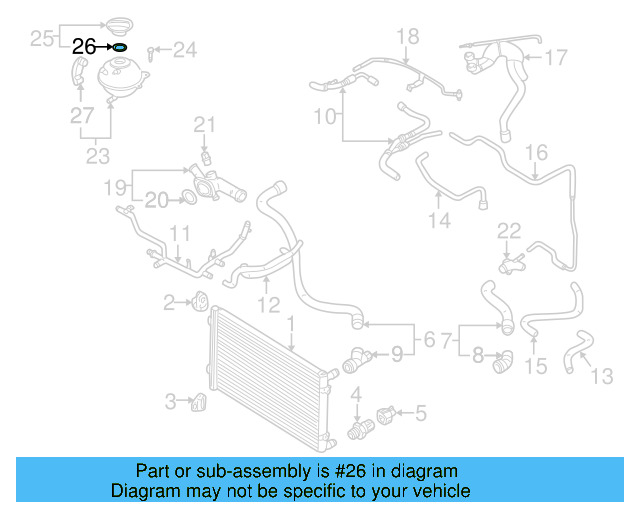 Reservoir Cap Seal 1H0-121-687-A - View 13