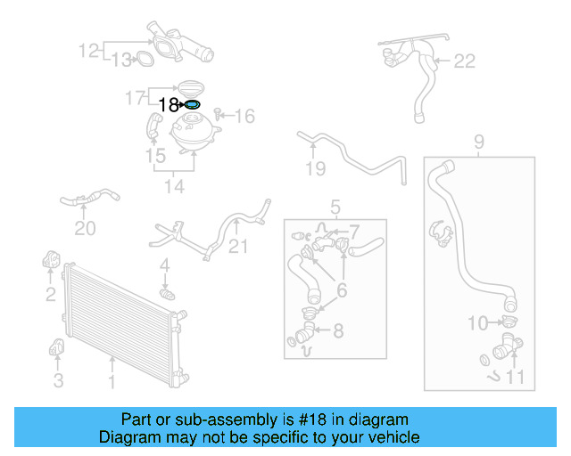 Reservoir Cap Seal 1H0-121-687-A - View 150