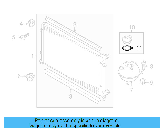 Reservoir Cap Seal 1H0-121-687-A - View 69