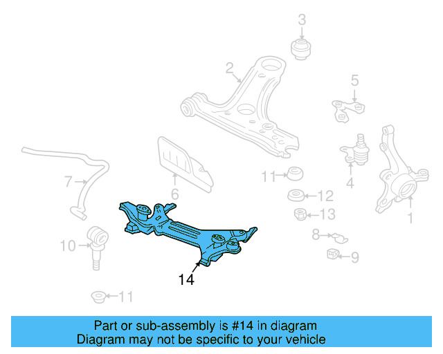 Engine Cradle 1H0-199-315-AA - View 5
