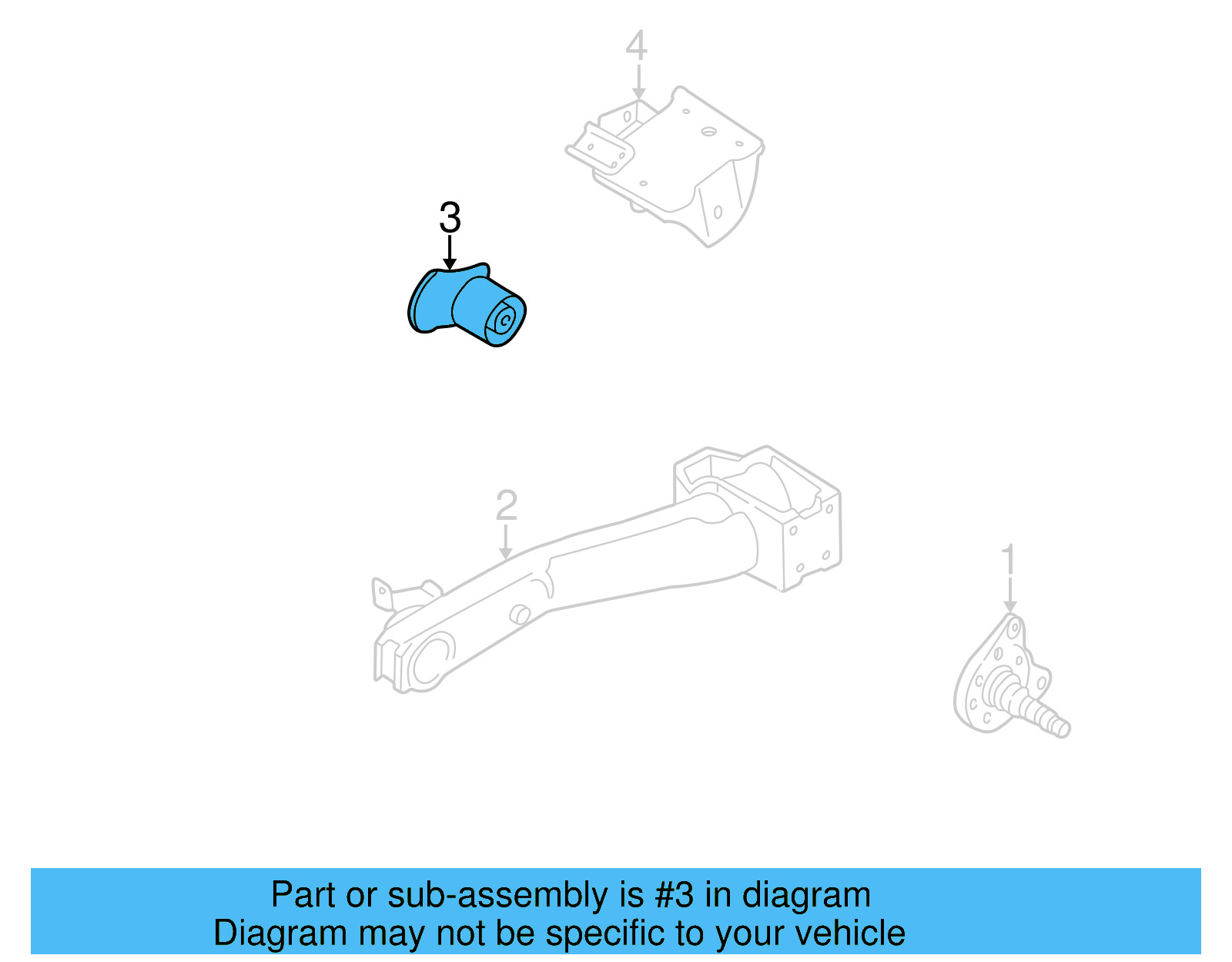 Axle Beam Rubber Mount 1H0-501-541-A - View 2