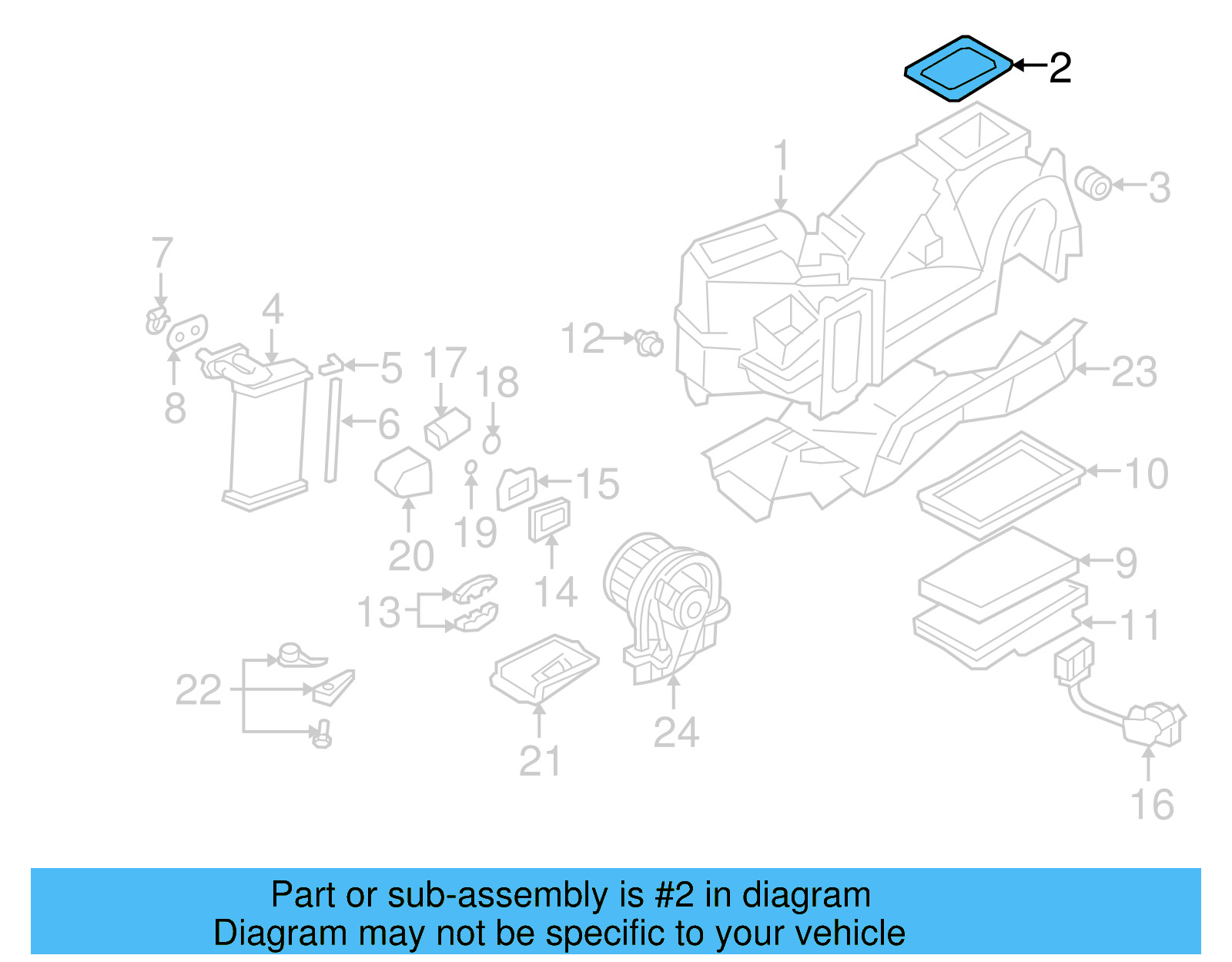 AC & Heater Case Upper Seal 1H0-819-165 - View 17