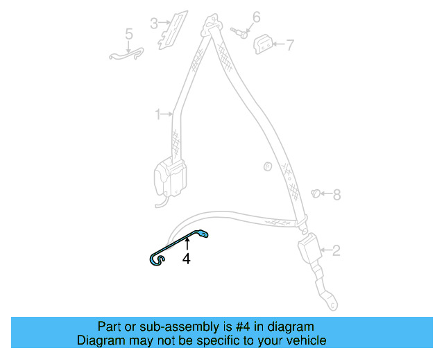 Seat Belt Guide 1H0-857-826-A - View 2