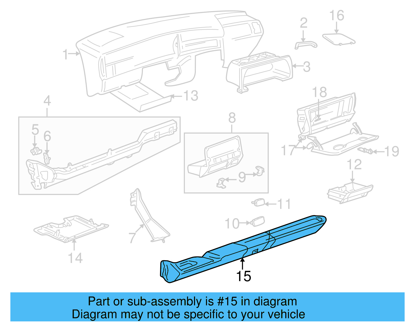 Knee Bolster 1H1-857-882-A35 - View 4