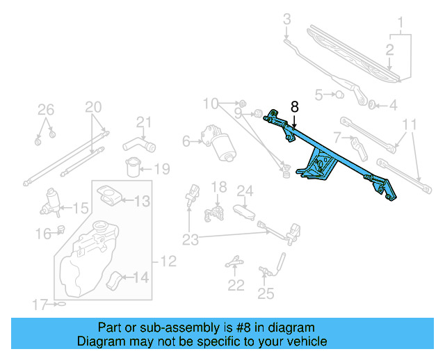 Wiper Transmission 1H1-955-603 - View 2
