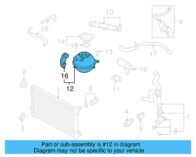 Engine Coolant Reservoir 1J0-121-407-F - View 40