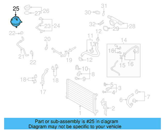 Engine Coolant Reservoir 1J0-121-407-F - View 38
