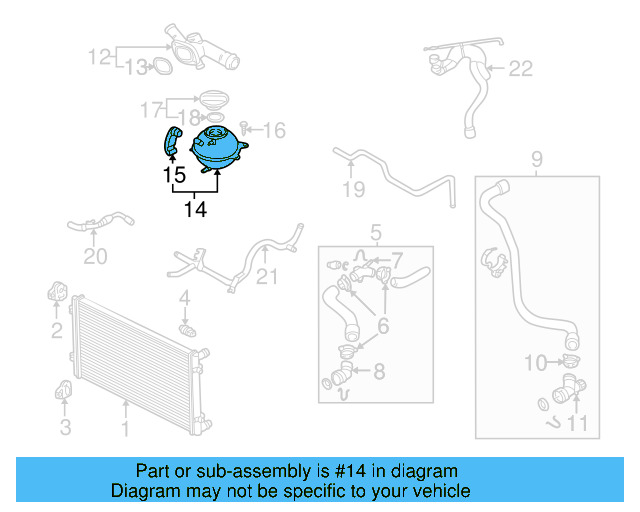 Engine Coolant Reservoir 1J0-121-407-F - View 36