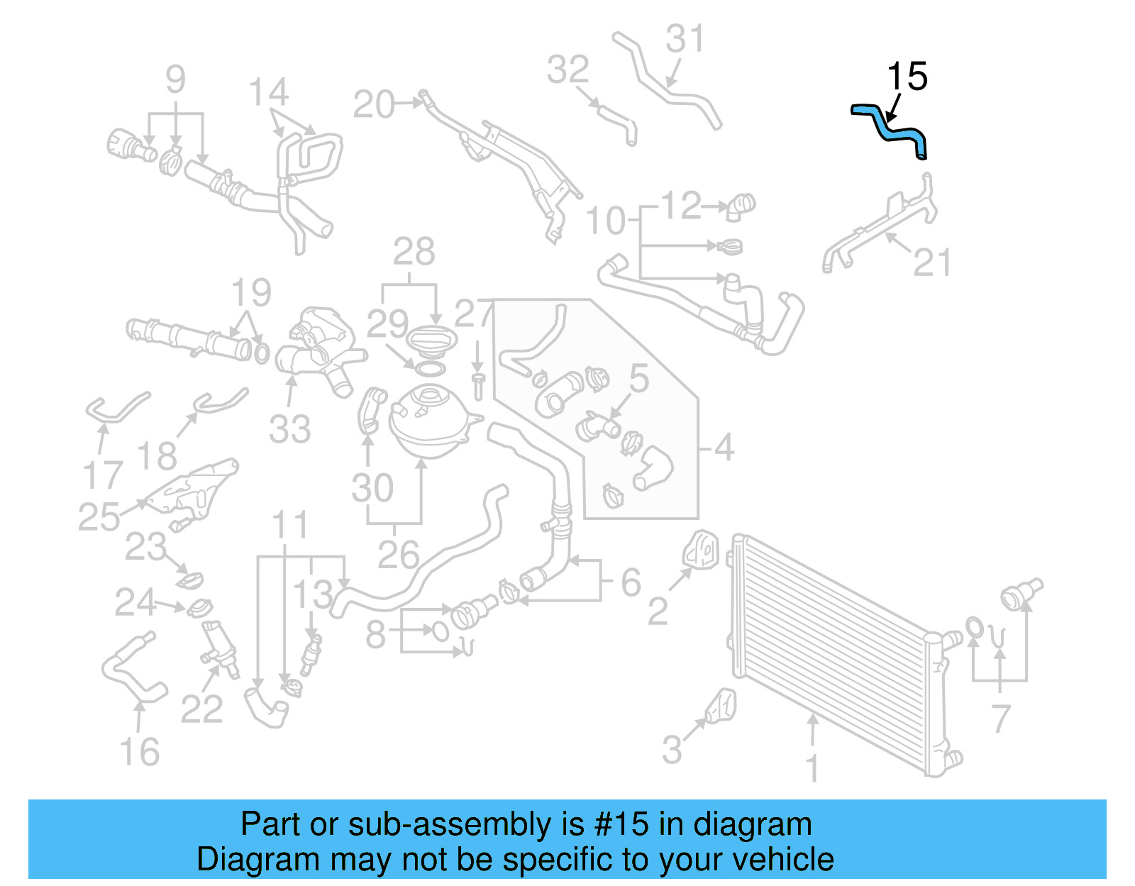 Engine Coolant Hose 1J0-121-447-AG - View 2