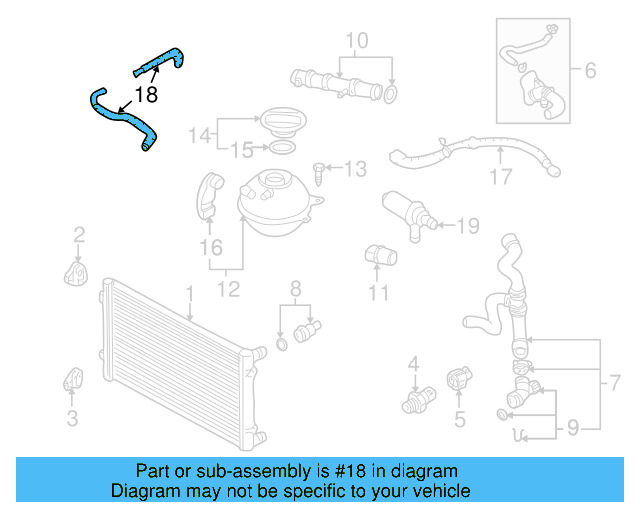 Overflow Hose 1J0-122-447-EL - View 7