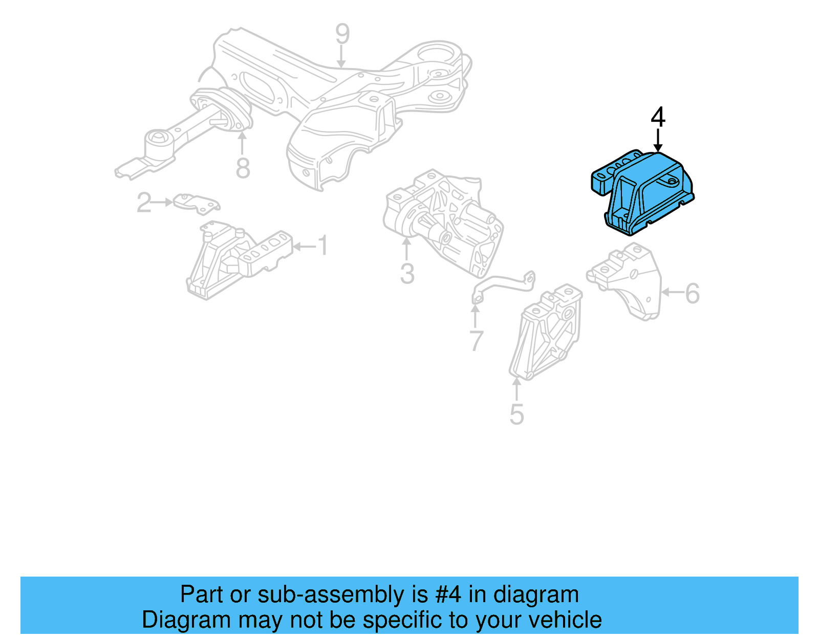 Rear Support 1J0-199-851-N - View 9