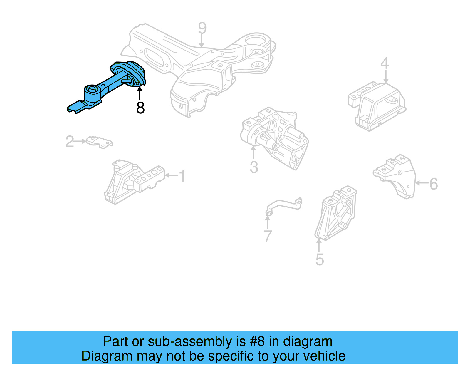 Rear Support 1J0-199-851-R - View 17
