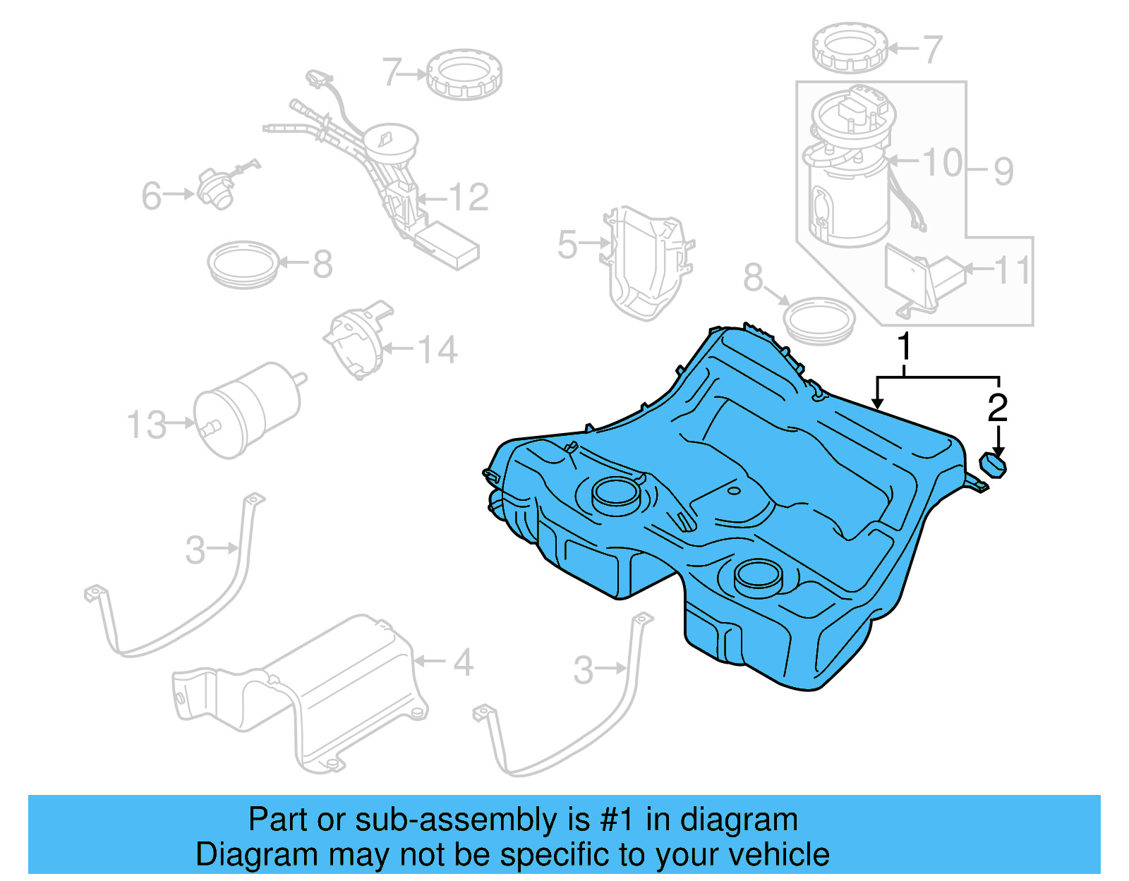 Fuel Tank 1J0-201-060-DE - View 3