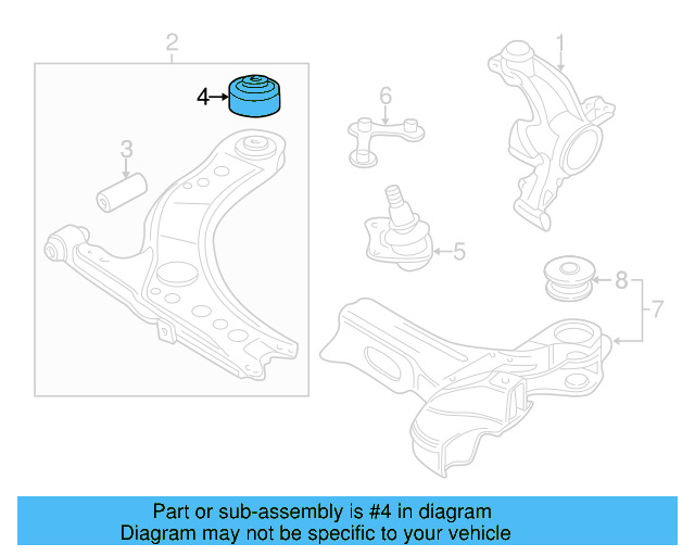 Lower Control Arm Rear Bushing 1J0-407-181 - View 20