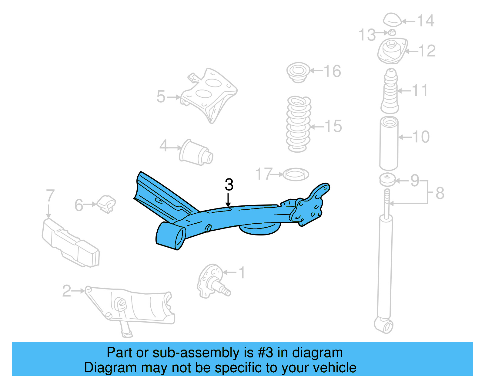 Axle Beam 1J0-500-051-J - View 7