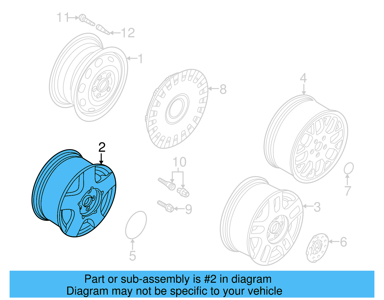 Wheel, Alloy 1J0-601-025-AA-091