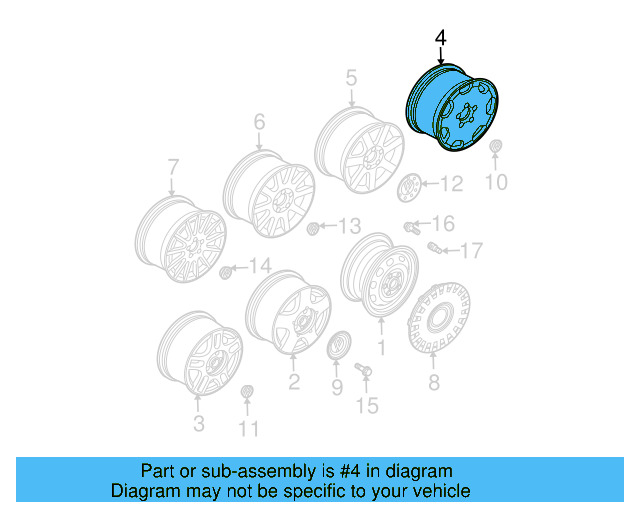 Wheel, Alloy 1J0-601-025-AE-1Z2 - View 6