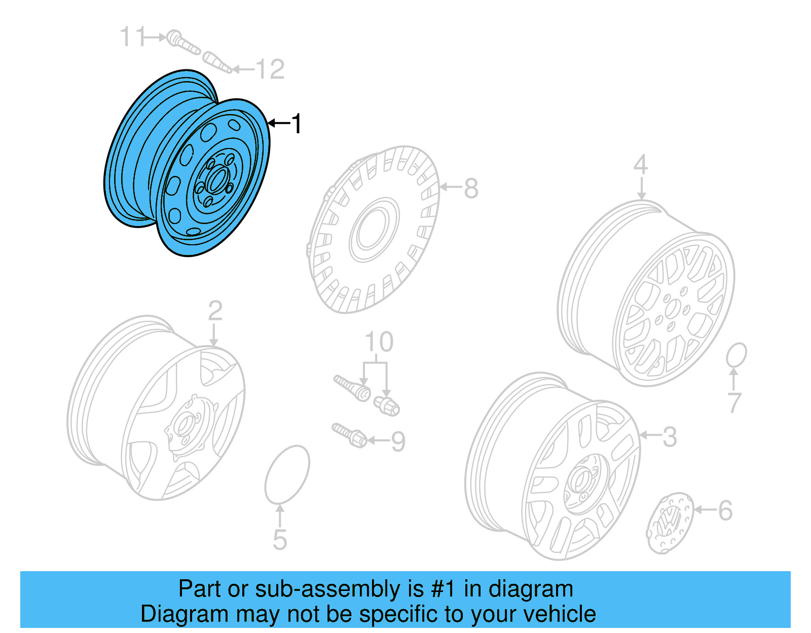Wheel, Steel 1J0-601-027-AJ-03C - View 18