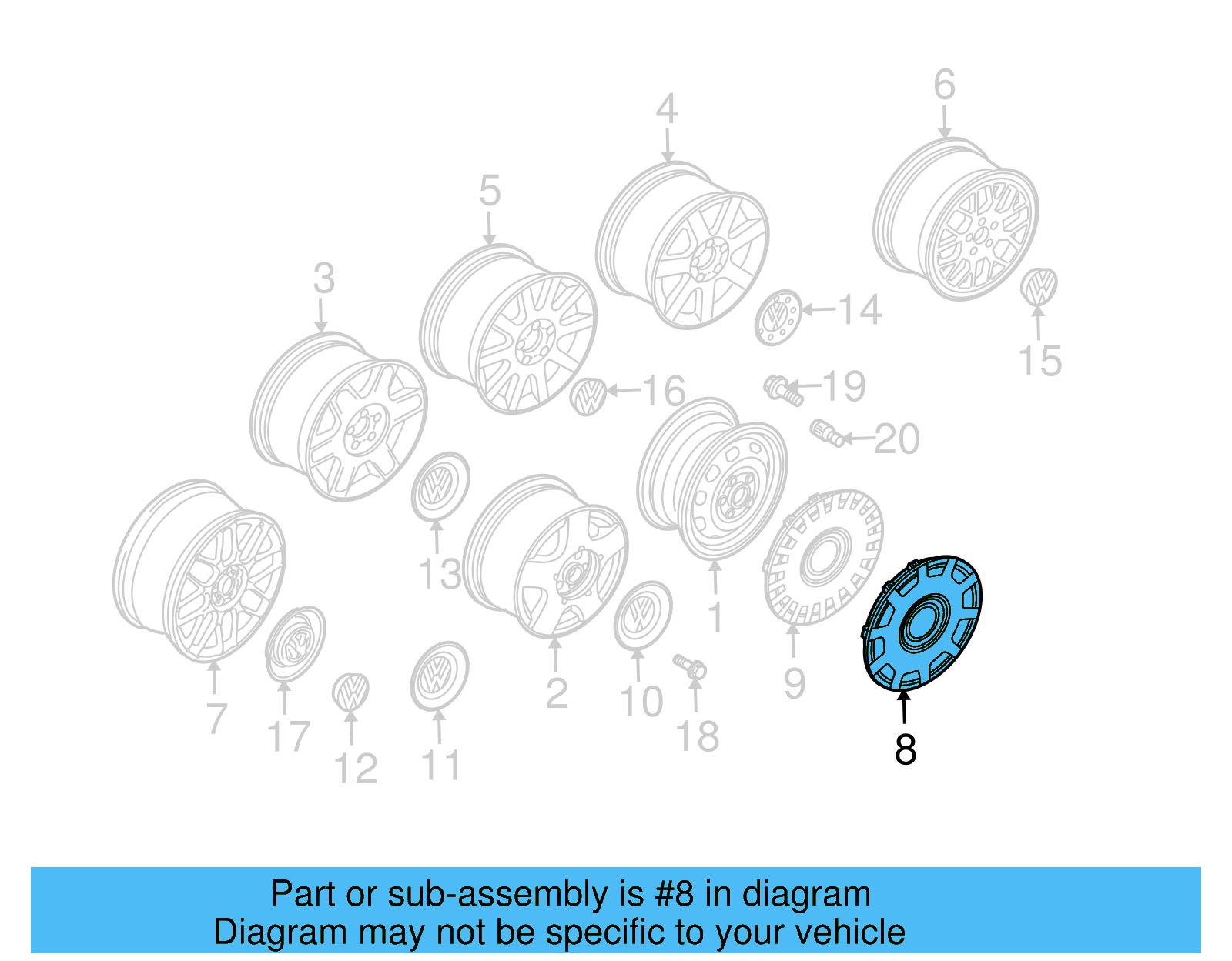 Wheel Cover 1J0-601-147-N-GJW - View 4