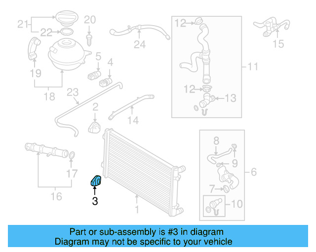 Radiator Lower Bracket 1J0-806-157-F - View 47