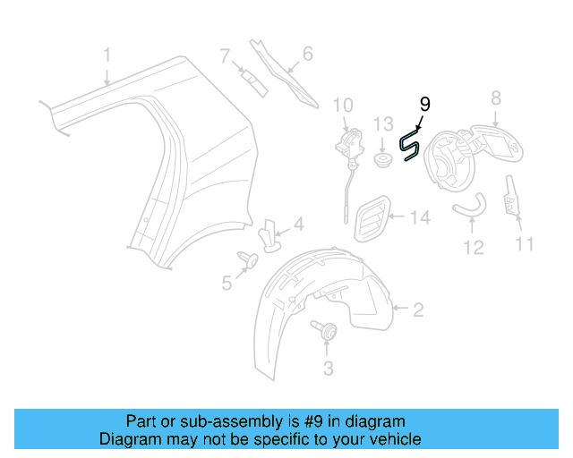 Fuel Door Spring 1J0-809-931 - View 22