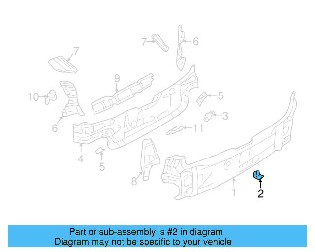 Rear Body Panel Bracket 1J0-813-743
