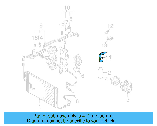 A/C Refrigerant Line Bracket 1J0-820-769-E - View 7