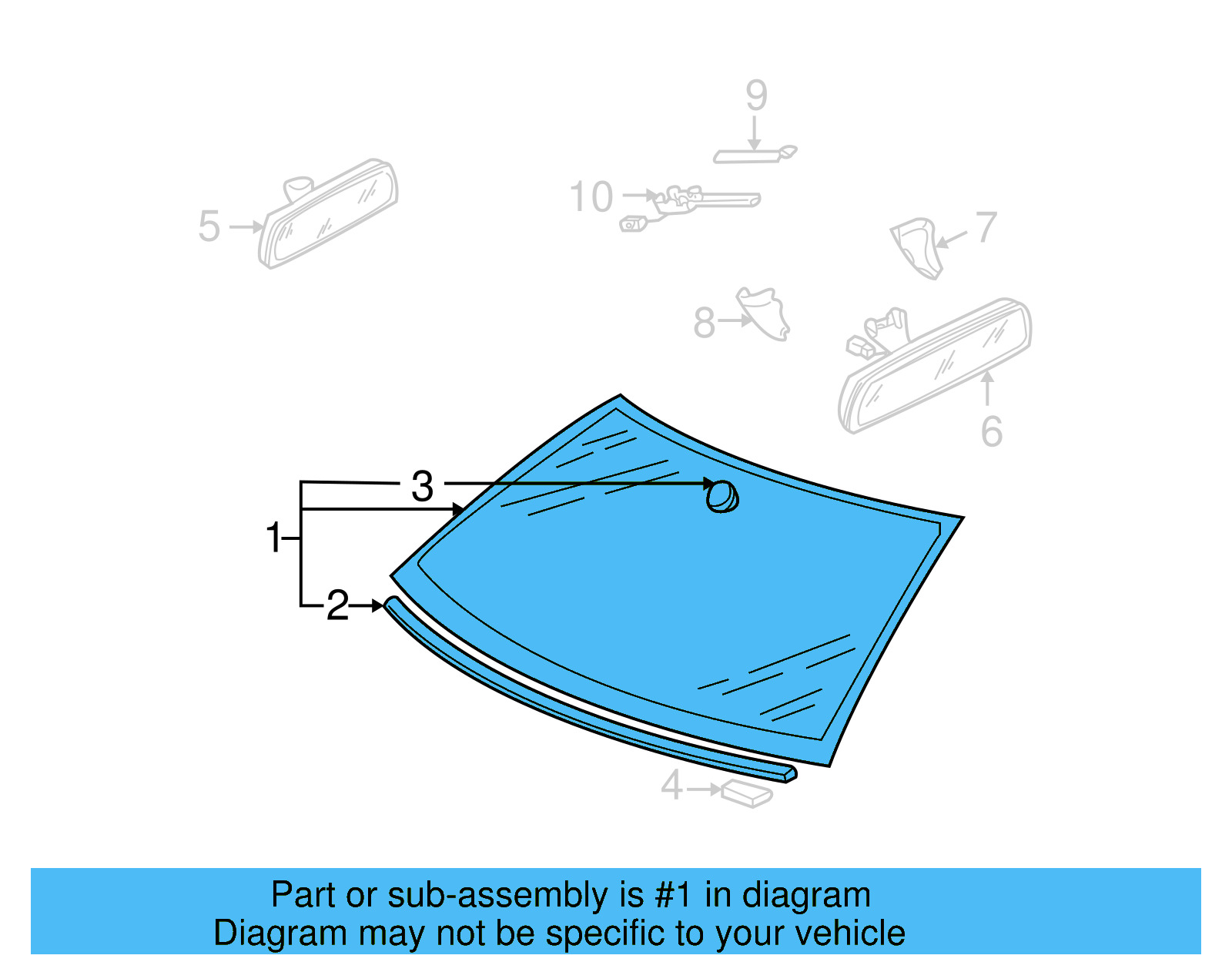 Windshield 1J0-845-011-AD - View 4