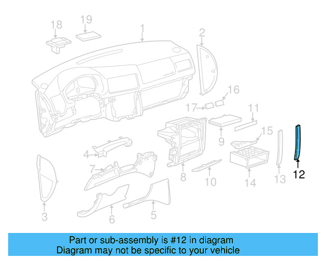 Side Trim 1J0-853-190-2WE - View 5