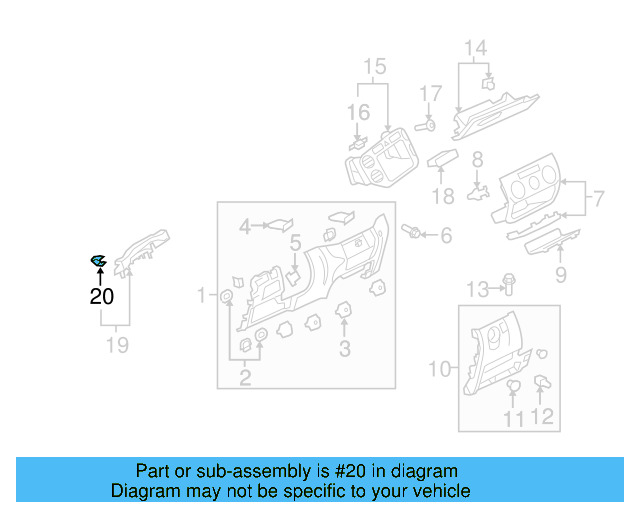 Cluster Cover Retainer Clip 3B0-867-190 - View 77