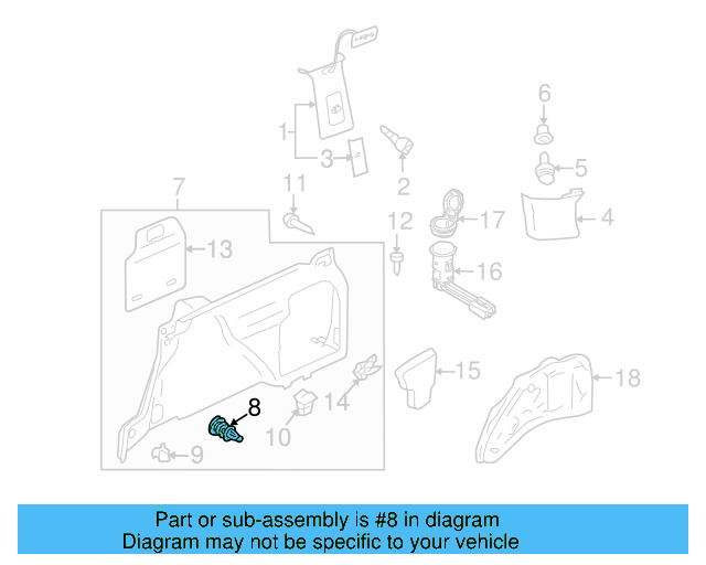 Scuff Plate Retainer 1J0-863-265 - View 16