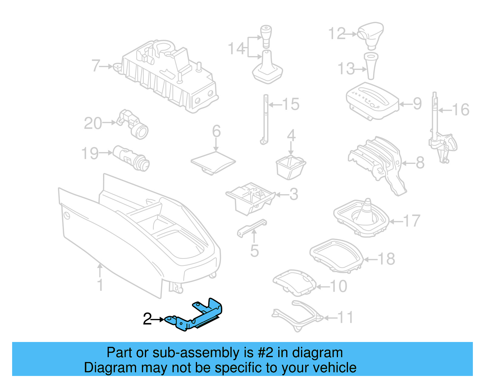 Console Body Front Bracket 1J0-863-531-C - View 7