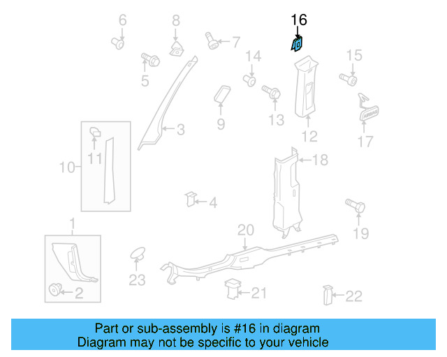 Upper Center Pillar Trim Retainer Nut 1K0-880-288-A - View 63