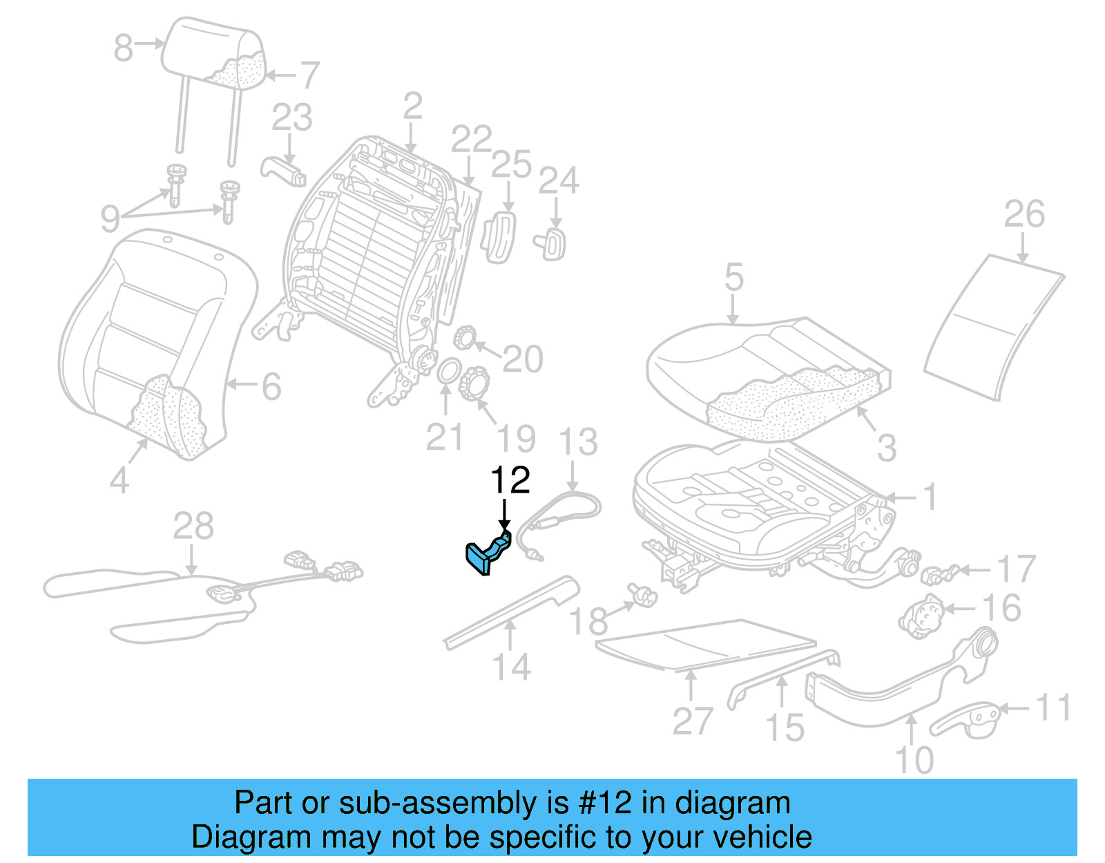 Seat Track Adjust Handle 1J0-881-254-E-B41 - View 41