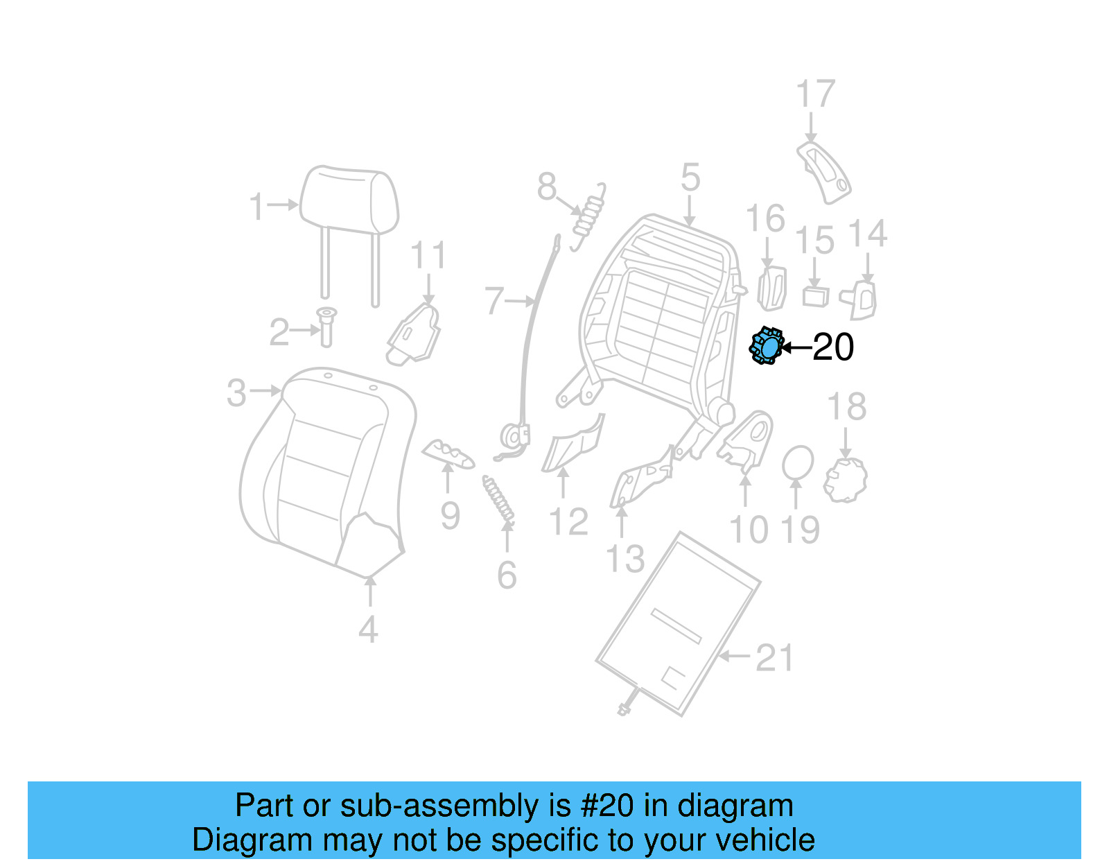 Seat Lumbar Adjustment Knob 1J0-881-671-G-82V - View 26