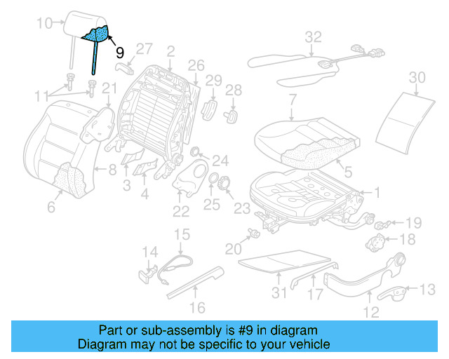 Headrest Pad 1J0-881-931-B - View 4