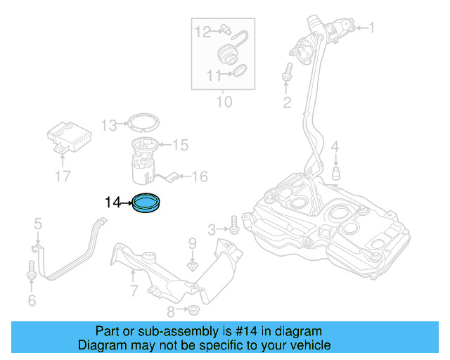 Fuel Pump Assembly Seal 1J0-919-133-B - View 44