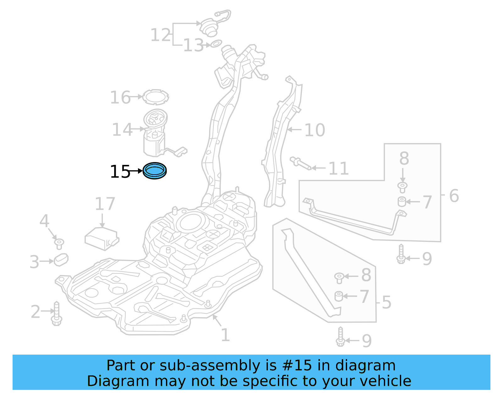 Fuel Pump Assembly Seal 1J0-919-133-B - View 45