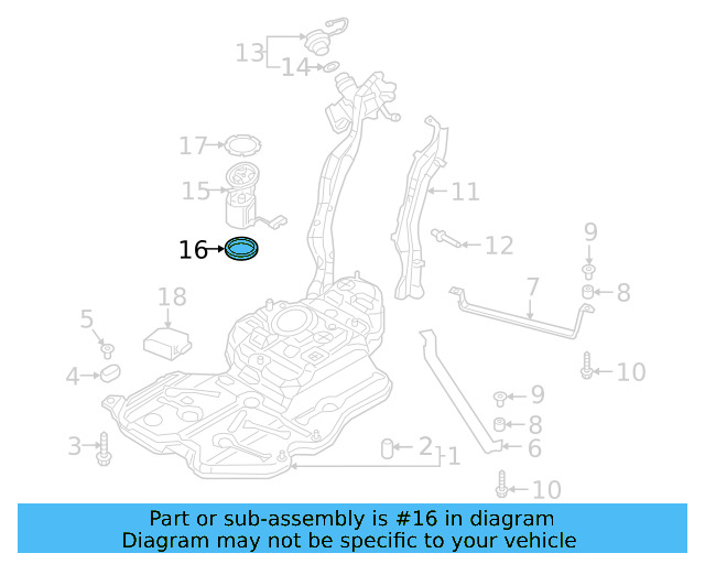 Fuel Pump Assembly Seal 1J0-919-133-B - View 97
