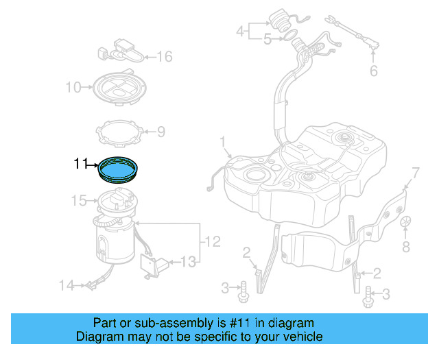 Fuel Pump Assembly Seal 1J0-919-133-B - View 103