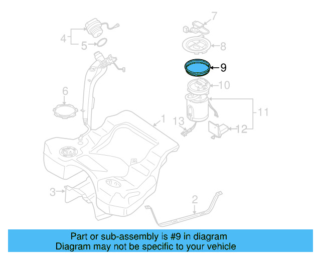 Fuel Pump Assembly Seal 1J0-919-133-B - View 109