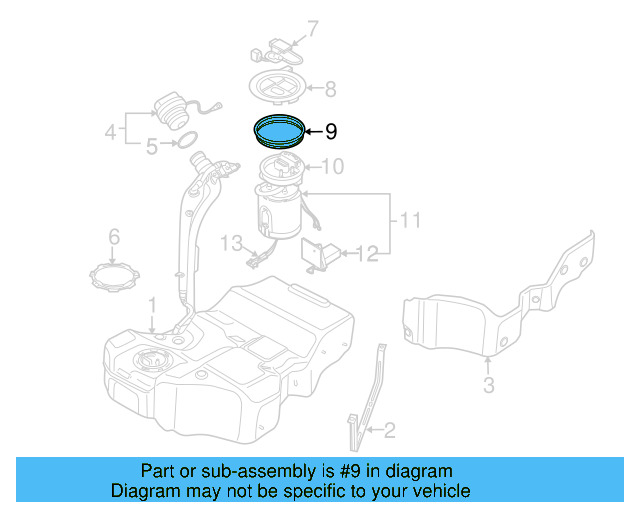 Fuel Pump Assembly Seal 1J0-919-133-B - View 50